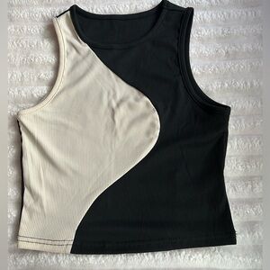 White and black tank top